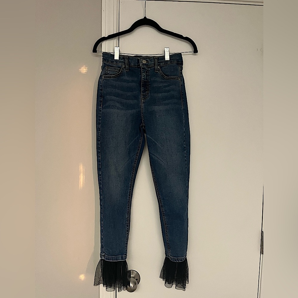 Tulle bottom blue jeans! Topshop